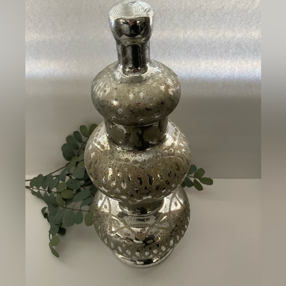 Large Mercury Glass Apothecary Vase with Lid - Picture 3 of 6